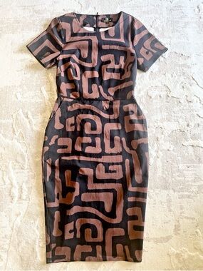 D'IYANU Sabella African Geometric Print Dress With Pockets Size S